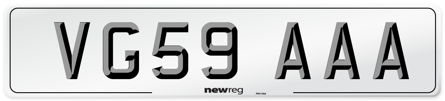 VG59 AAA Number Plate from New Reg